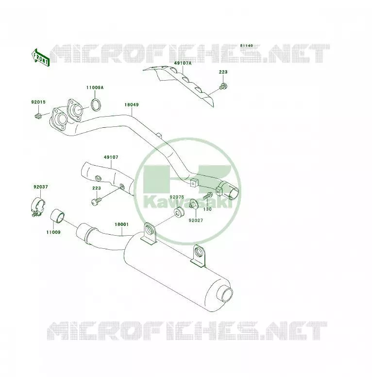 &Eacute;CHAPPEMENT Kawasaki QUAD 400 1996 KLF400 4X4  KLF400-B4