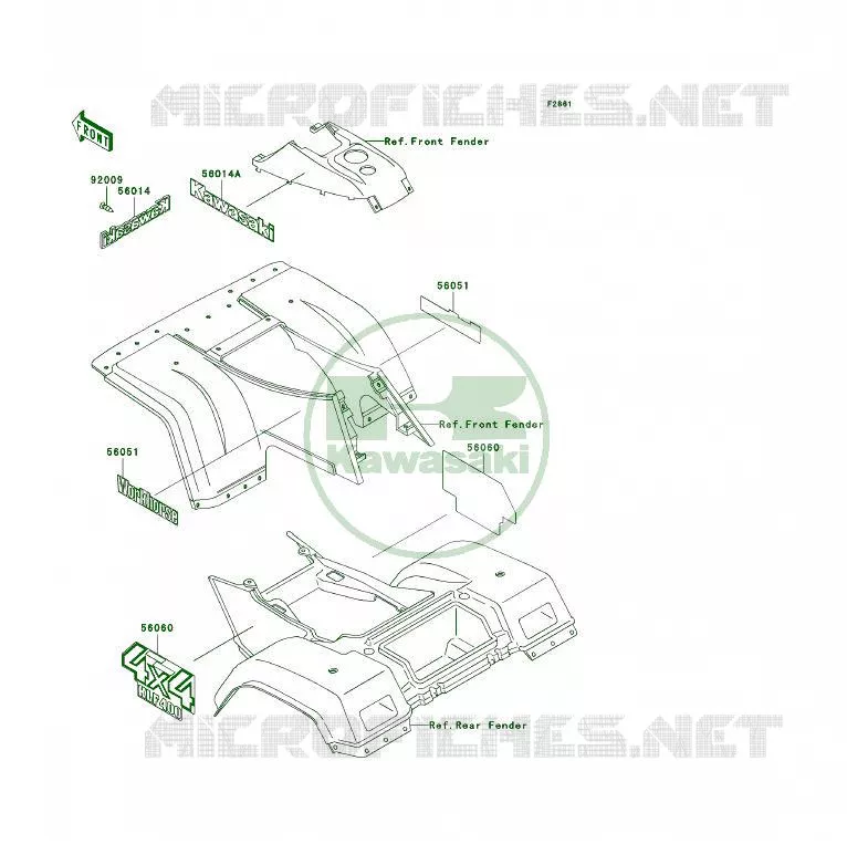 STICKER Kawasaki QUAD 400 1996 KLF400 4X4  KLF400-B4
