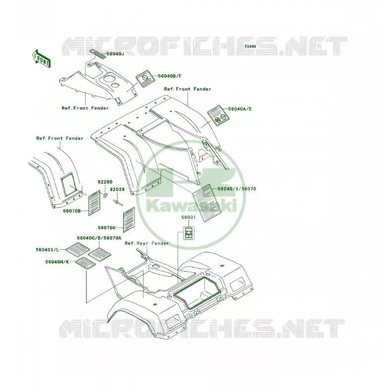 LABEL Kawasaki QUAD 400 1997 KLF400 4X4  KLF400-B5