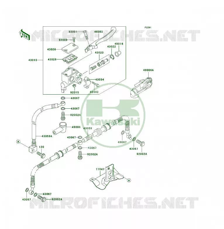 MAITRE CYLINDRE AV Kawasaki QUAD 400 1997 KLF400 4X4  KLF400-B5