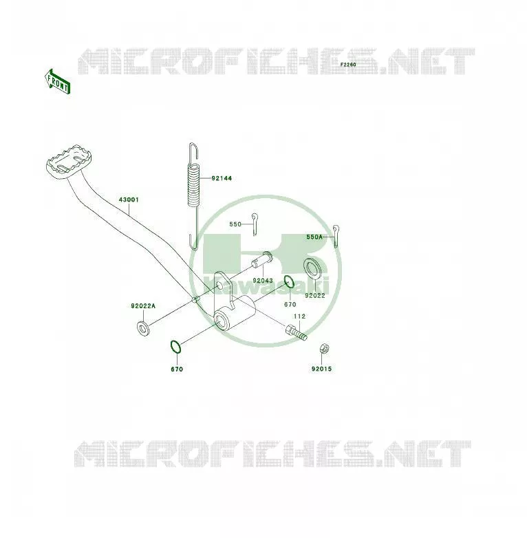 PEDALE DE FREIN Kawasaki QUAD 400 1998 KLF400 4X4  KLF400-B6