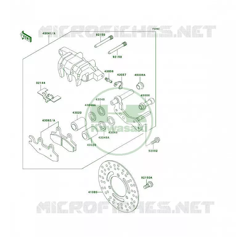 FREIN AVANT Kawasaki QUAD 400 1998 KLF400 4X4  KLF400-B6