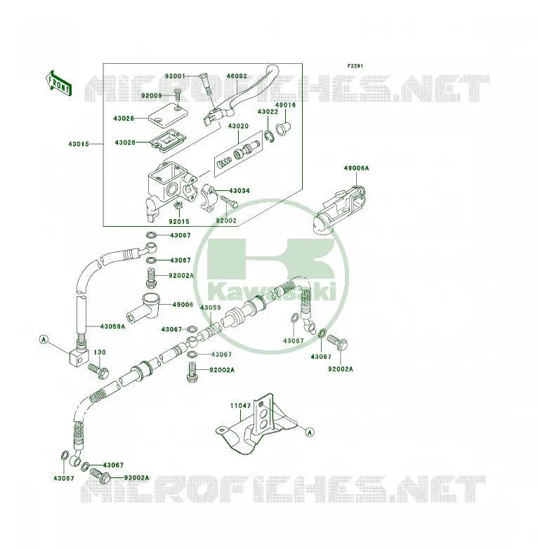 MAITRE CYLINDRE AV Kawasaki QUAD 400 1999 KLF400 4X4  KLF400-B7