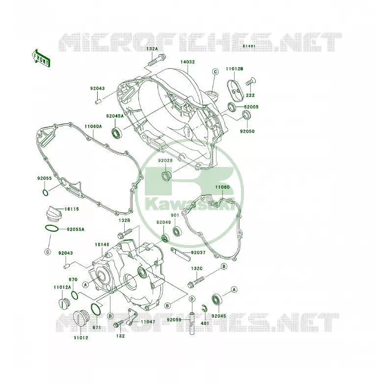 COUVERCLES MOTEUR Kawasaki QUAD 400 1999 KLF400 4X4  KLF400-B7