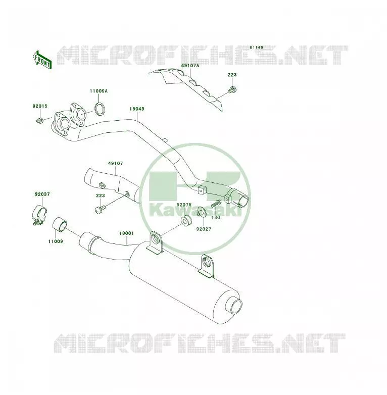 &Eacute;CHAPPEMENT Kawasaki QUAD 400 1999 KLF400 4X4  KLF400-B7