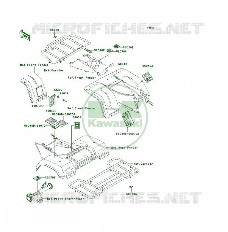 LABEL Kawasaki QUAD 400 1999 KLF400 4X4  KLF400-B7