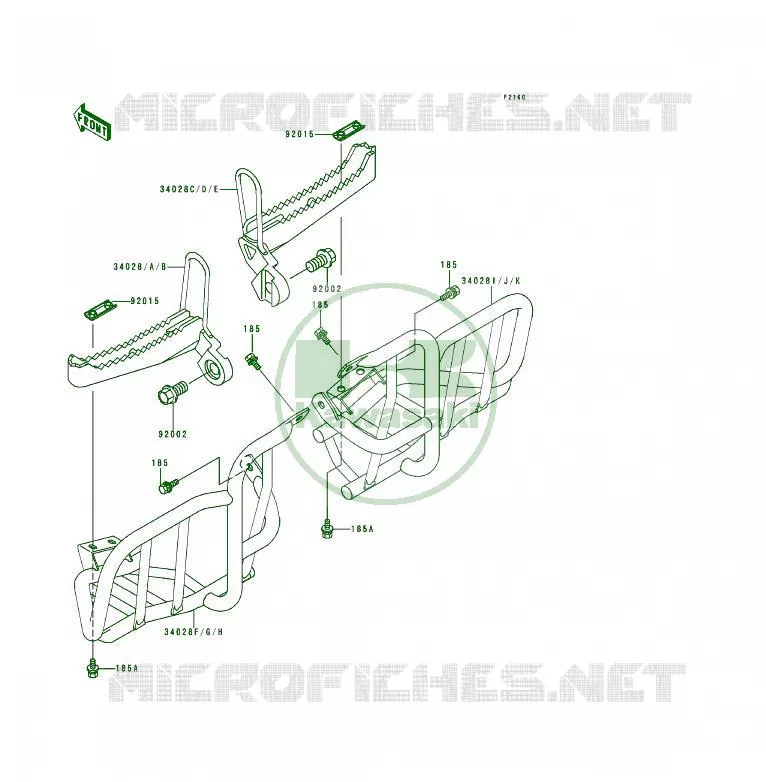 REPOSE PIED Kawasaki QUAD 250 1996 KSF250  KSF250-A10