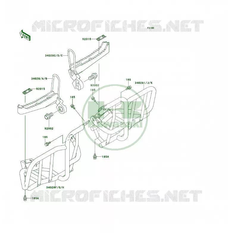 REPOSE PIED Kawasaki QUAD 250 1997 KSF250  KSF250-A11