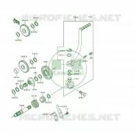 MECANISME DE KICK( SF250AE026491) pour Kawasaki KSF250 1997