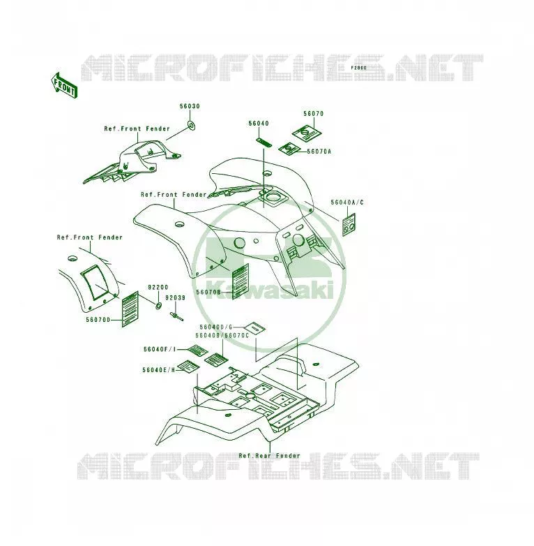 LABEL Kawasaki QUAD 250 1997 KSF250  KSF250-A11