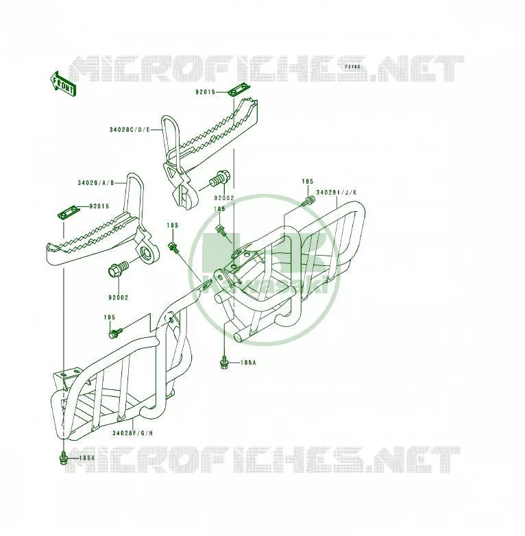 REPOSE PIED Kawasaki QUAD 250 1998 KSF250  KSF250-A12