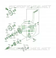 MECANISME DE KICK( SF250AE026491) pour Kawasaki KSF250 1999