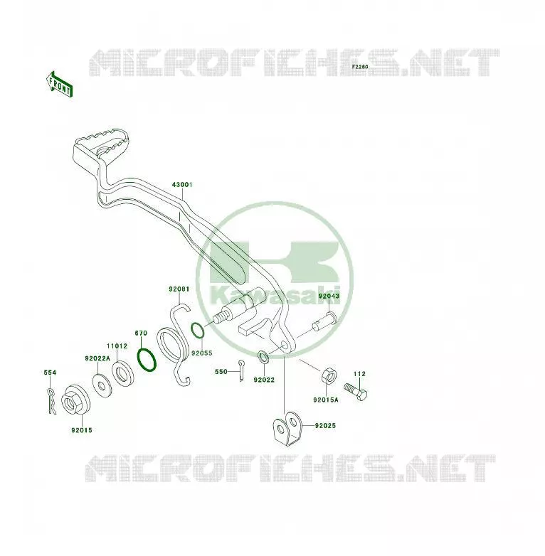 PEDALE DE FREIN Kawasaki QUAD 250 2000 KSF250  KSF250-A14
