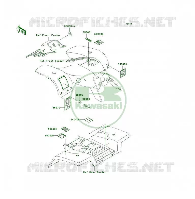 LABEL Kawasaki QUAD 250 2002 KSF250  KSF250-A16