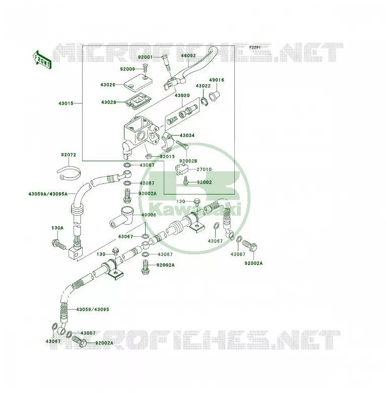 MAITRE CYLINDRE AV Kawasaki QUAD 250 2003 KFX250  KSF250-A17