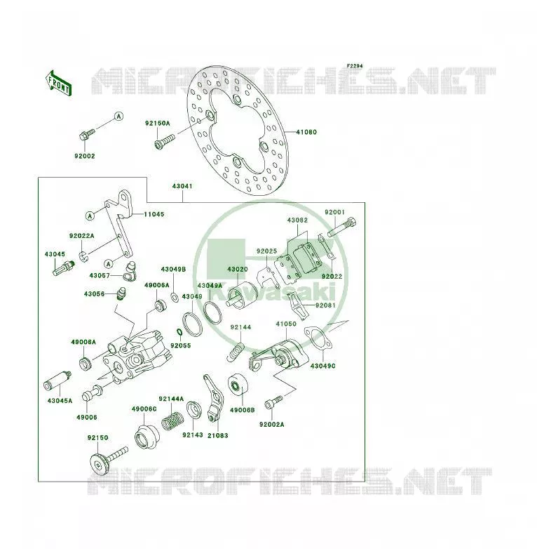 FREIN ARRIERE Kawasaki QUAD 250 2004 KFX250  KSF250-A18