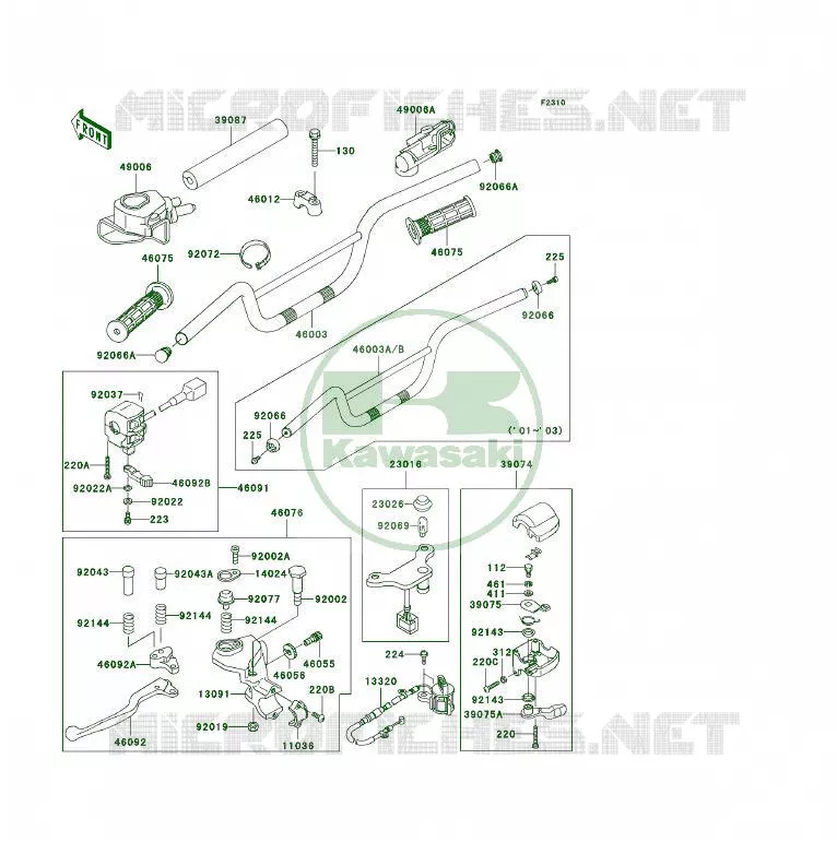 GUIDON Kawasaki QUAD 250 2004 KFX250  KSF250-A18