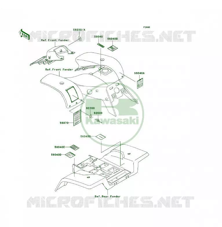 LABEL Kawasaki QUAD 250 2004 KSF250  KSF250-A18