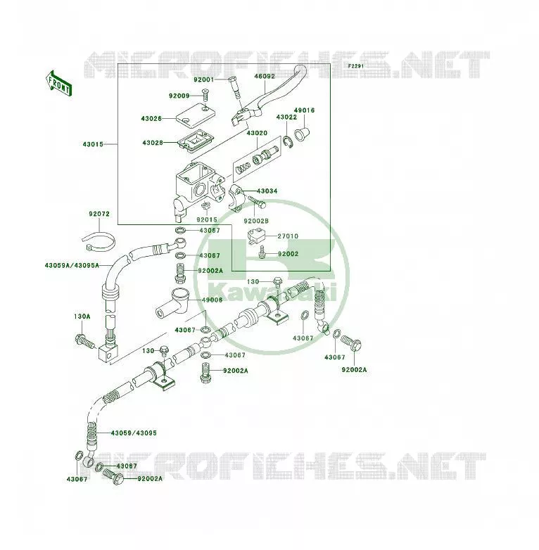 MAITRE CYLINDRE AV Kawasaki QUAD 250 2004 KSF250  KSF250-A18