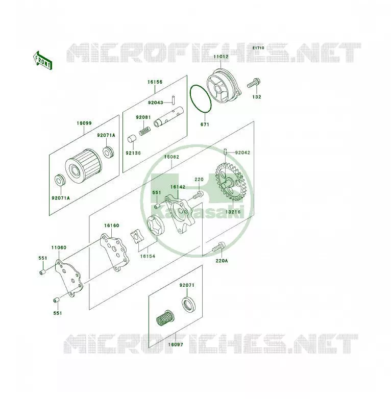POMPE A HUILE/FILTRE &Agrave; HUILE Kawasaki QUAD 250 2004 KSF250  KSF250-A18