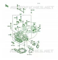 CULASSE pour Kawasaki KSF250 1989