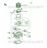 CYLINDRE/PISTON pour Kawasaki KSF250 1989