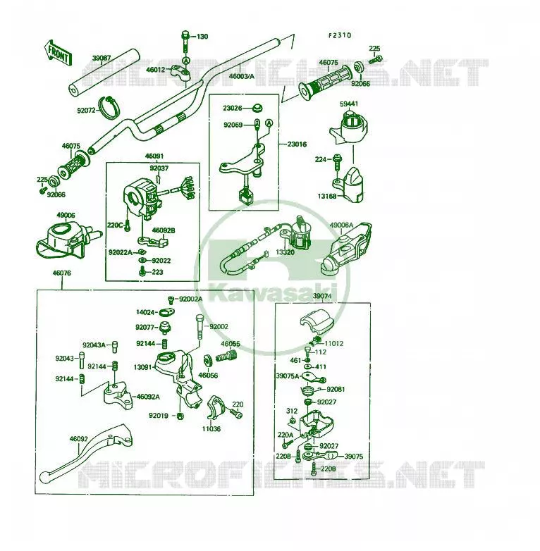 GUIDON Kawasaki QUAD 250 1989 KSF250  KSF250-A3