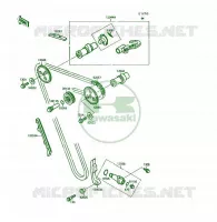 ARBRE A CAME/TENDEUR pour Kawasaki KSF250 1990