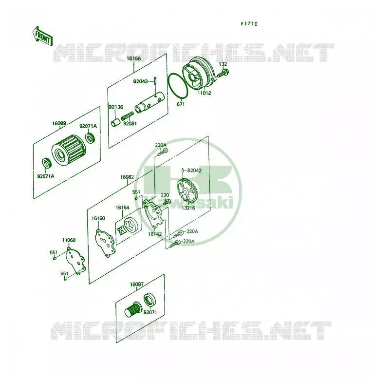 POMPE A HUILE Kawasaki QUAD 250 1990 KSF250  KSF250-A4