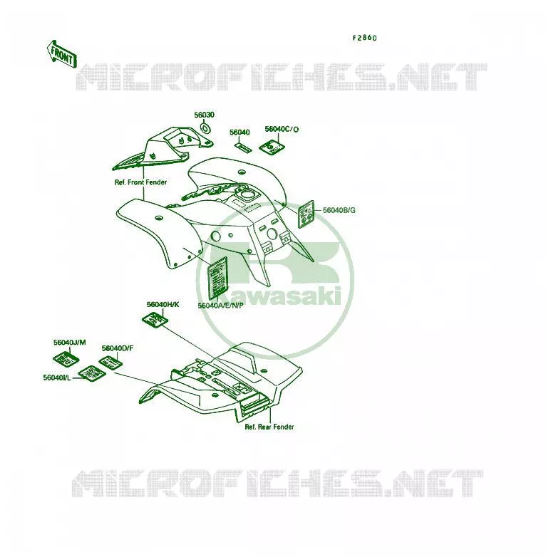LABEL Kawasaki QUAD 250 1990 KSF250  KSF250-A4