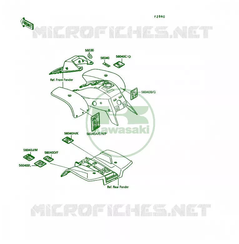 LABEL Kawasaki QUAD 250 1991 KSF250  KSF250-A5