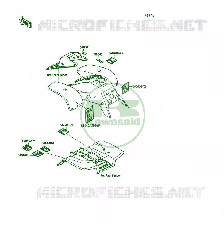 LABEL Kawasaki QUAD 250 1993 KSF250  KSF250-A7