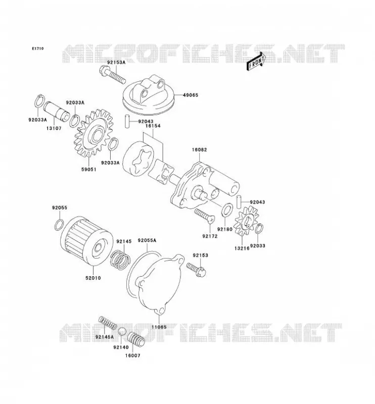 POMPE A HUILE/FILTRE &Agrave; HUILE Kawasaki QUAD 400 2004 KFX400  KSF400-A2