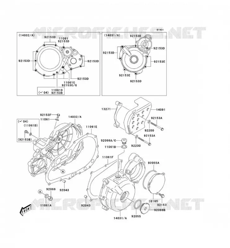 COUVERCLES MOTEUR Kawasaki QUAD 400 2004 KFX400  KSF400-A2