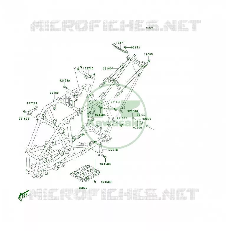 CH&Acirc;SSIS Kawasaki QUAD 400 2004 KFX400  KSF400-A2