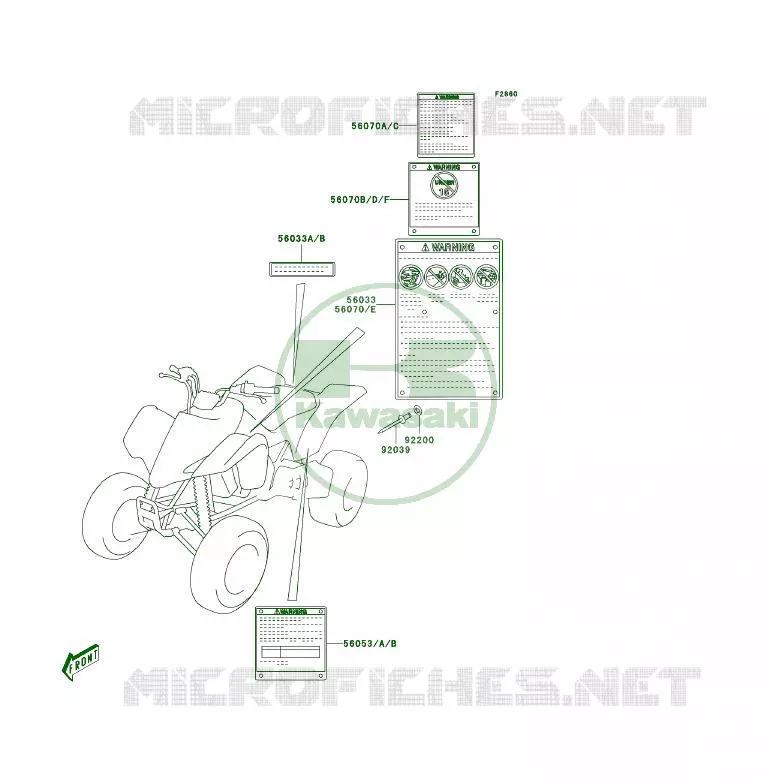 LABEL Kawasaki QUAD 400 2004 KFX400  KSF400-A2