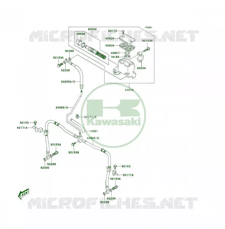 MAITRE CYLINDRE AV Kawasaki QUAD 400 2004 KFX400  KSF400-A2