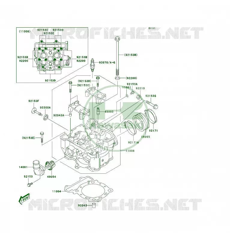 CULASSE Kawasaki QUAD 400 2006 KFX400  KSF400A6F