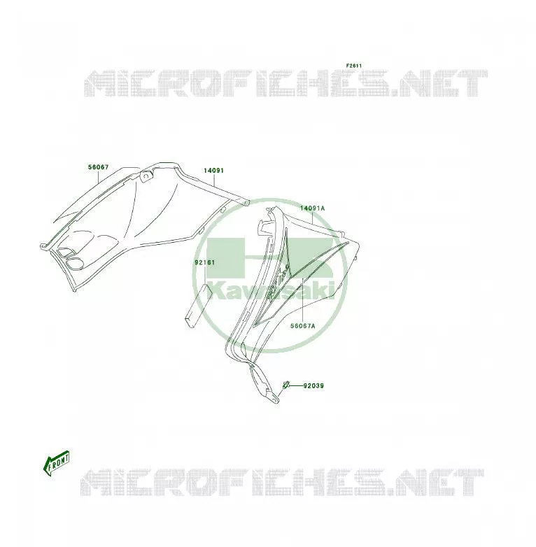 CACHE LAT&Eacute;RAL Kawasaki QUAD 400 2006 KFX400  KSF400A6F