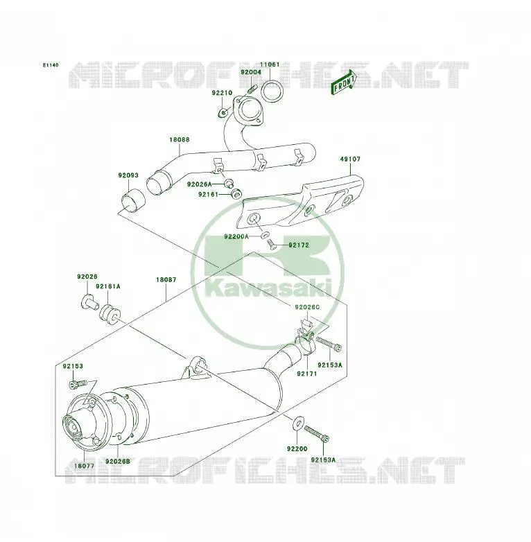 &Eacute;CHAPPEMENT Kawasaki QUAD 400 2006 KFX400  KSF400A6F