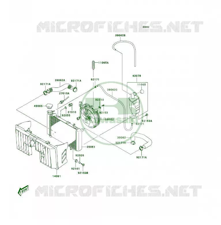 RADIATEUR Kawasaki QUAD 400 2006 KFX400  KSF400A6F