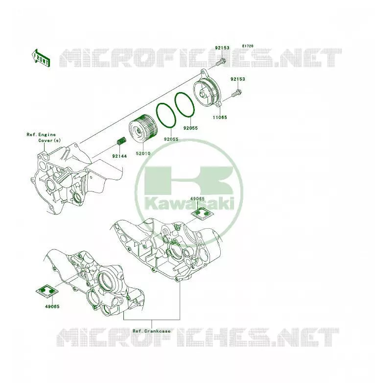 FILTRE &Agrave; HUILE Kawasaki QUAD 450 2008 KFX450R  KSF450B8F