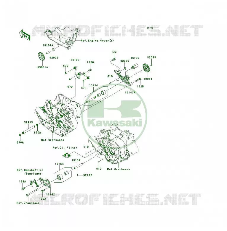 POMPE A HUILE Kawasaki QUAD 450 2008 KFX450R  KSF450B8F