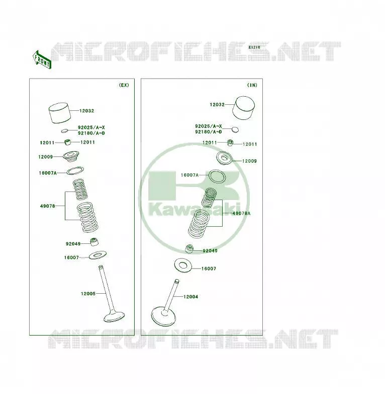 SOUPAPE Kawasaki QUAD 450 2008 KFX450R  KSF450B8F