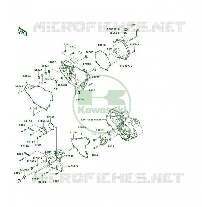 COUVERCLES MOTEUR Kawasaki QUAD 450 2008 KFX450R  KSF450B8F