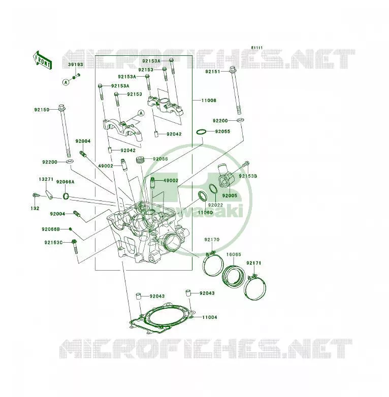 CULASSE Kawasaki QUAD 450 2008 KFX450R  KSF450B8F
