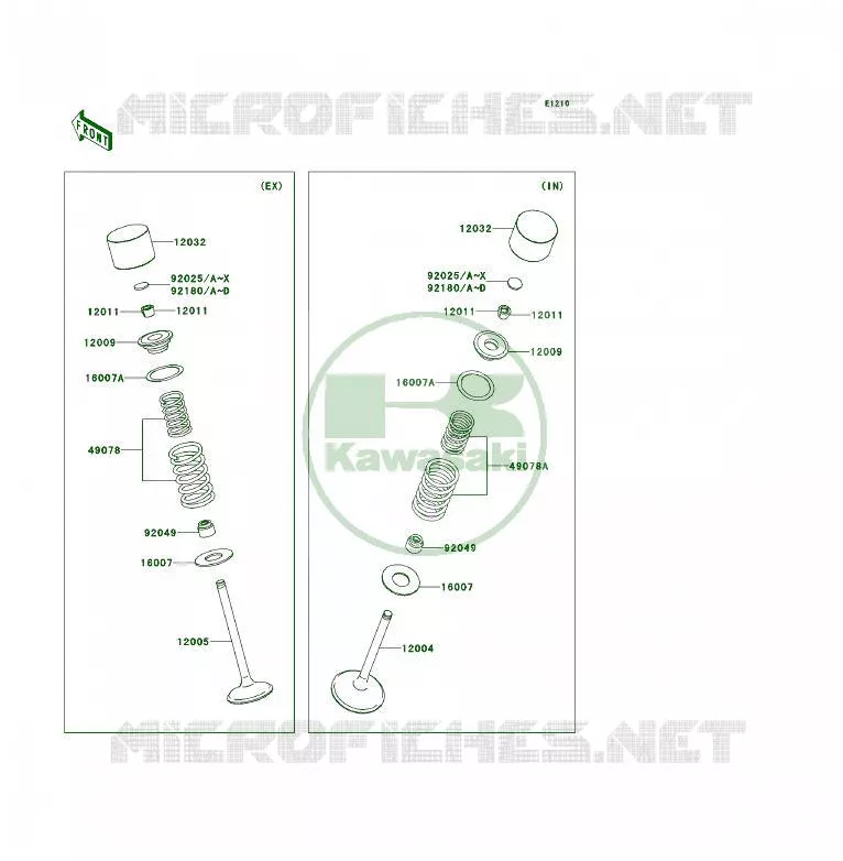 SOUPAPE Kawasaki QUAD 450 2008 KFX450R  KSF450B8F