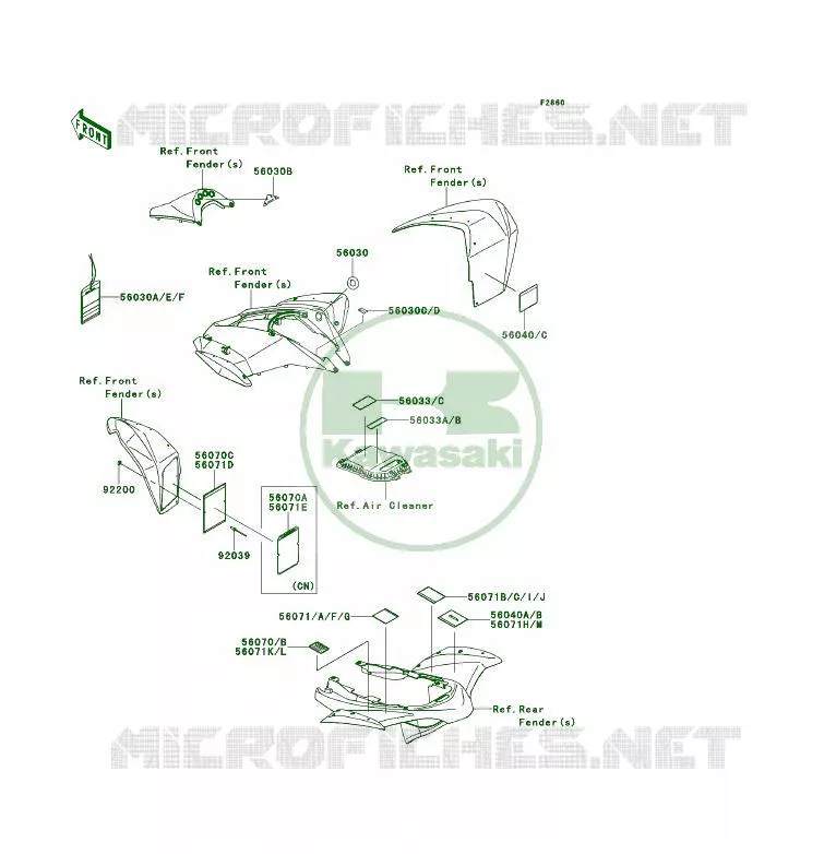 LABEL Kawasaki QUAD 450 2008 KFX450R  KSF450B8FA