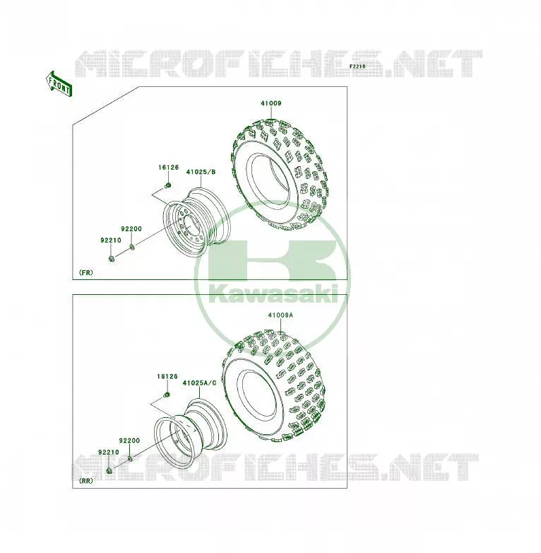 PNEUS Kawasaki QUAD 450 2009 KFX450R  KSF450B9F