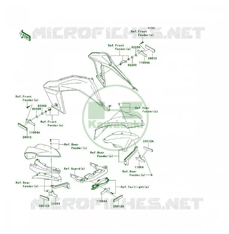 CATADIOPTRES(CN) Kawasaki QUAD 450 2009 KFX450R  KSF450B9F